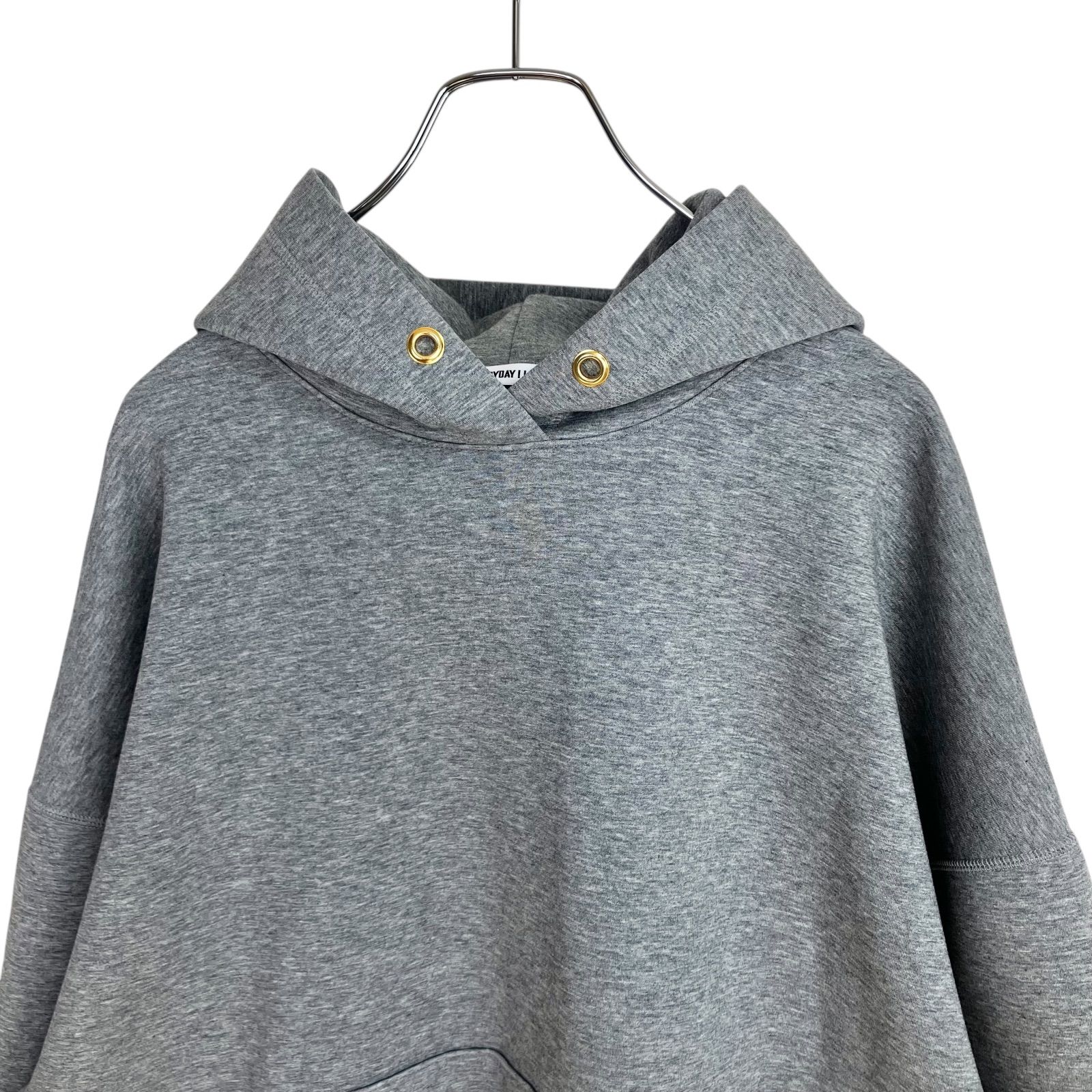 EVERYDAY I LIKE. Oversized フーディー グレー EVERYDAY I LIKE. Oversized Hoodie ダンボールジャージー フード