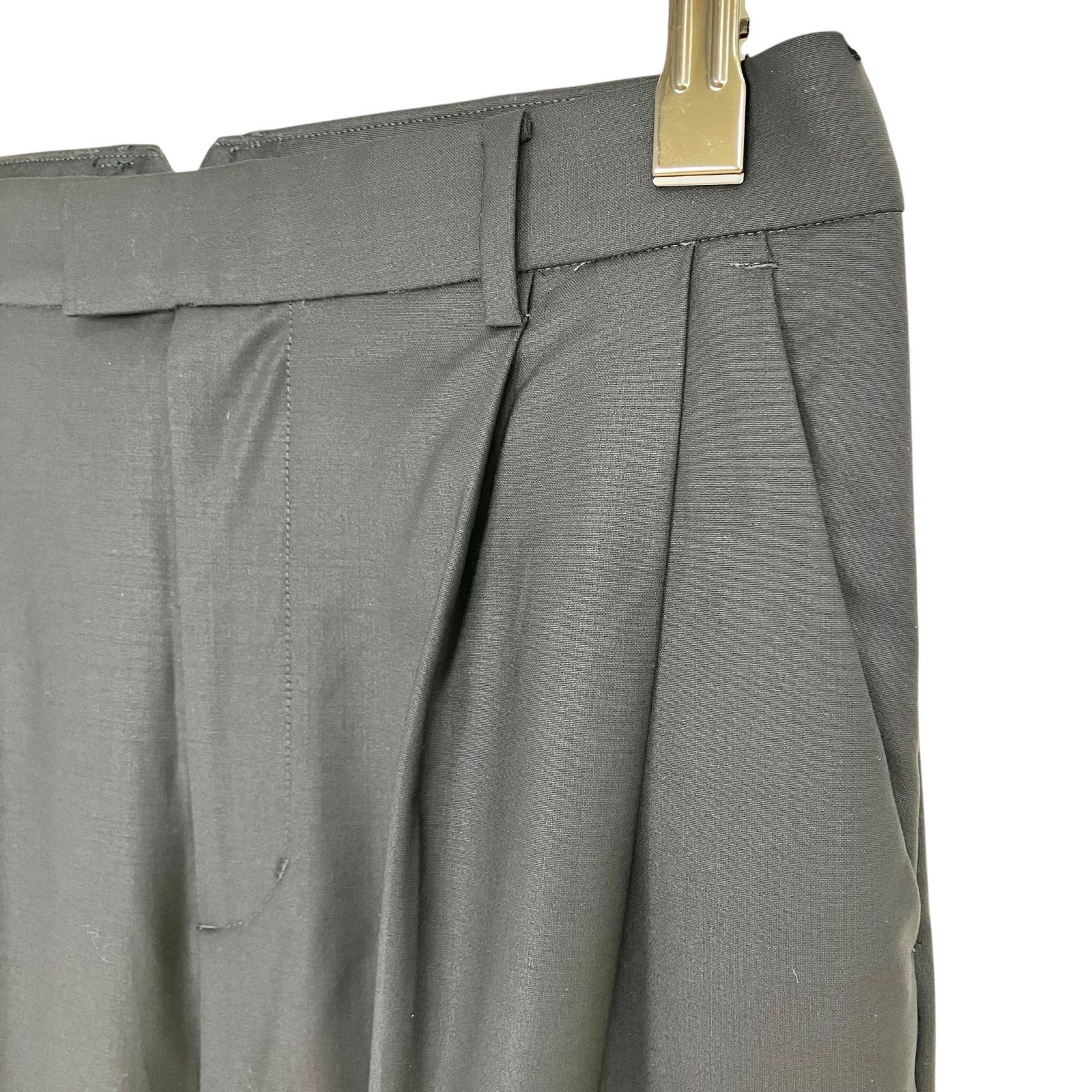  Drawing Numbers センタープレスワイドパンツ 38 ネイビー 紺 ドローイングナンバーズ ウール スラックス パンツ