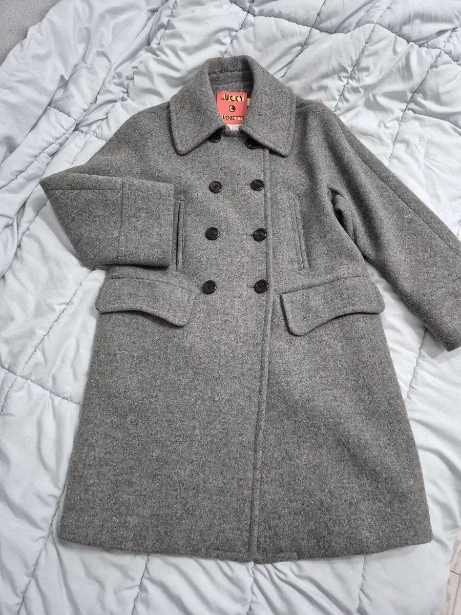 LUCKY CHOUETTE ウール コート ダブル モールスキン グレー