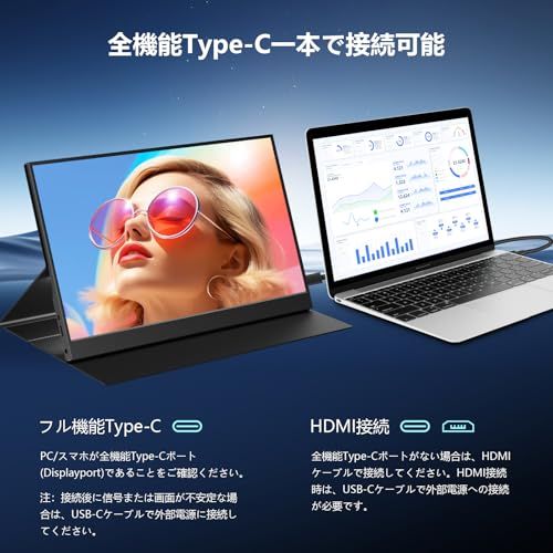 モバイルモニター 15 6インチ 1920 1080 モバイルディスプレイ ポータブルモニター IPS液晶パネル 非光沢画面 薄型 軽量 マグネット保護カバー付き USB Type C ミニHDMI PS 4 XBOX Switch 9 cfeb 3 ea