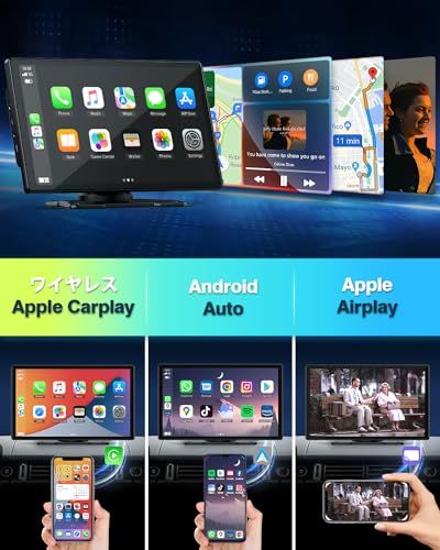 LAMTTOカーナビ オーディオ一体型 ワイヤレスカープレイ 9インチタッチスクリーン ワイヤレスCarPlay Androidオーディオ一体型ナビ スマホ連携表示ナビ CarPlay Android Auto 対応 駐車補助 音声コ 7235548 c