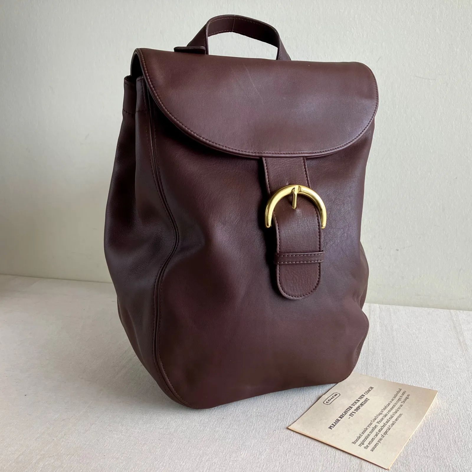 Vintage Coach Soho Back Sac Mahogany Leather Backpack USA