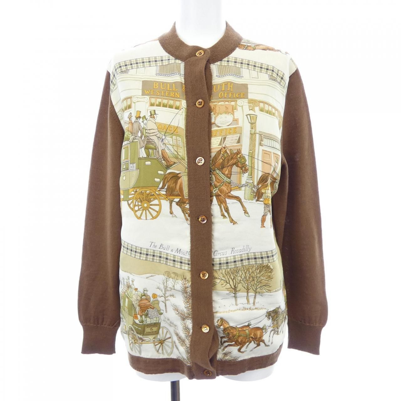 ヴィンテージ エルメス HERMES THE BULL MOUTH REGENT S CIRCUS PICADIL ツイルレーヌ カーディガン