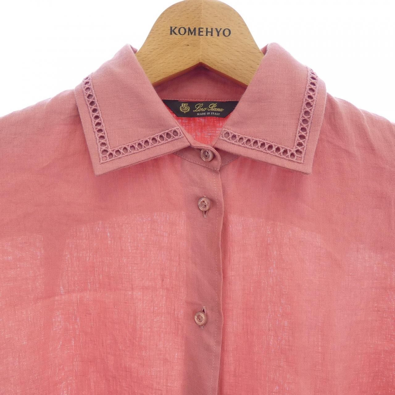 美品／ロロピアーナ Loro Piana リネン コットン 長袖シャツ ピンク系 FAM9928_30BM_MEDIUM.jpg