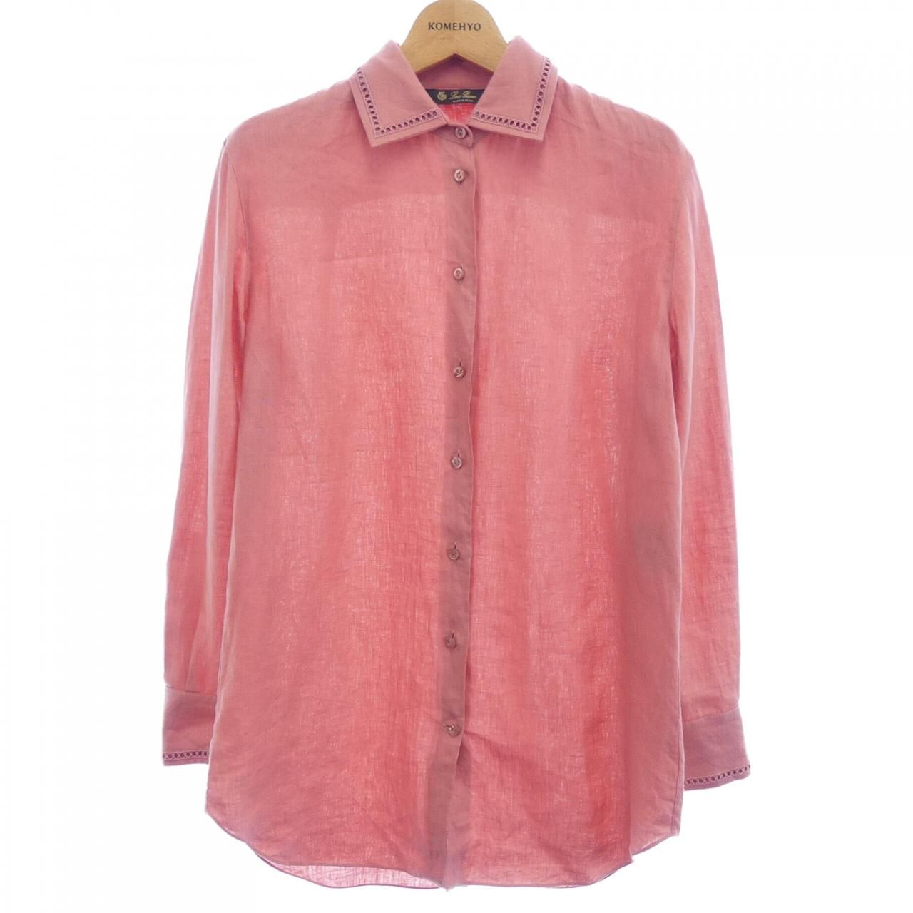 美品／ロロピアーナ Loro Piana リネン コットン 長袖シャツ ピンク系 ロロピアーナ Loro Pian 長袖シャツ ピンク 38 イタリア製 美品