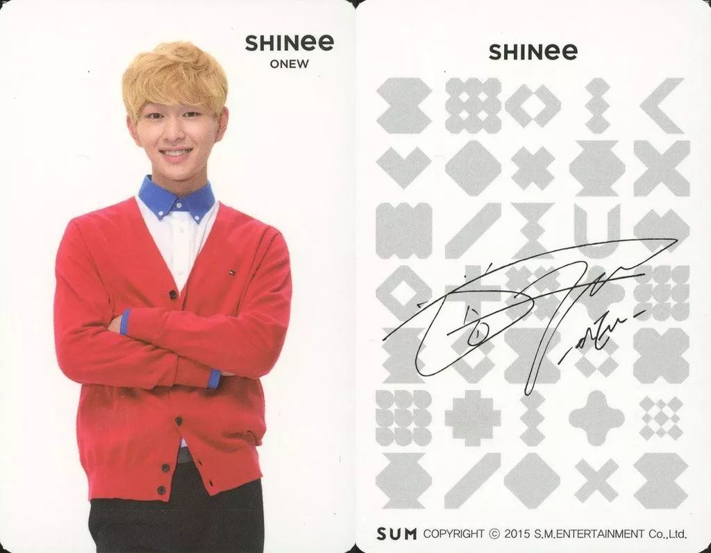 中古】コレクションカード(男性) SHINee/オニュ(ONEW)/裏面印刷サイン