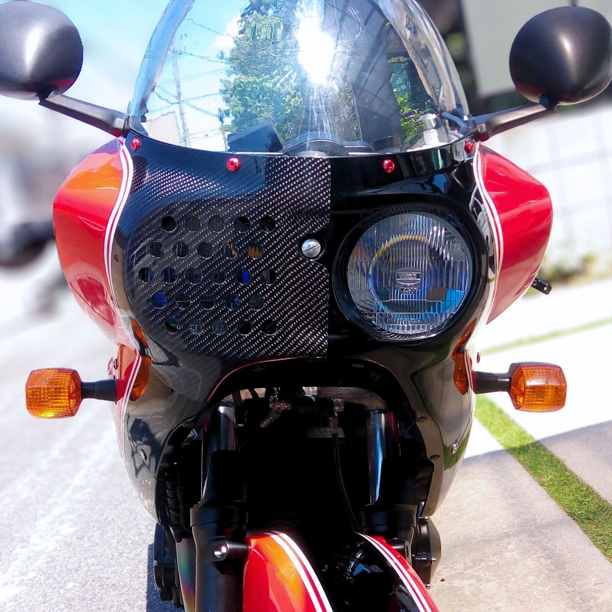 マジカルレーシング ゼッケンプレート 綾織カーボン GS1200SS用 中古