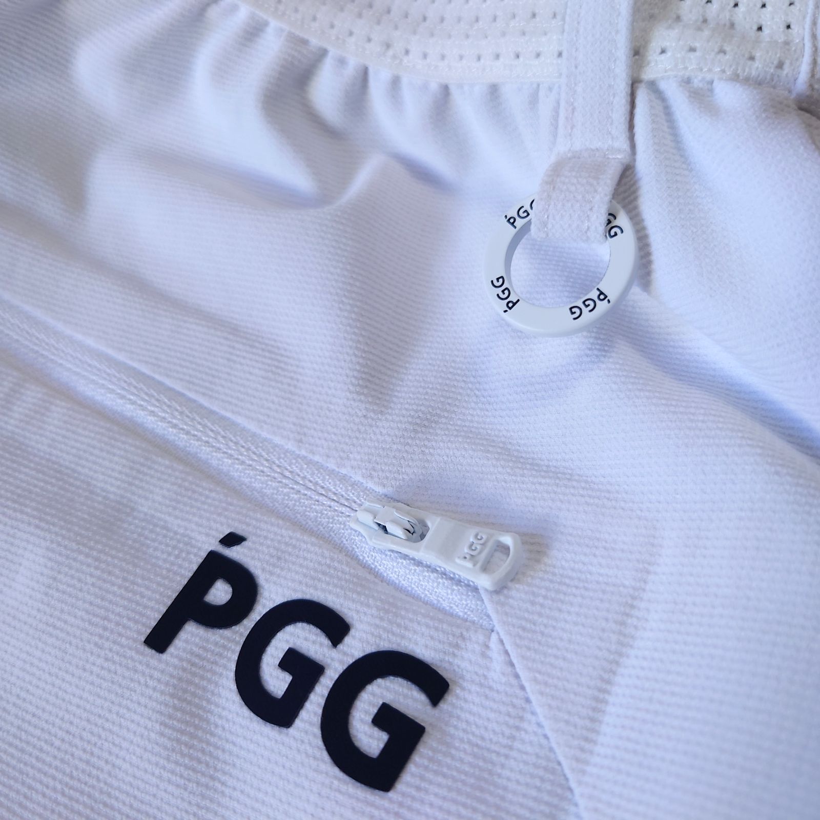 美品 PGG GOLF ゴルフパンツ ストレッチパンツ ロゴテープ ホワイト