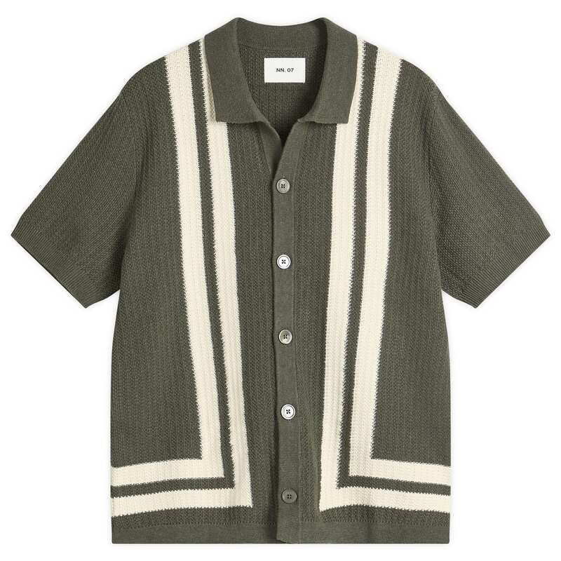 NN 07 メンズ トップス シャツ ニット Ares Knit Shirt Croc Green グリーン