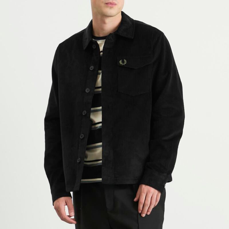 フレッドペリー メンズ トップス シャツ コーデュロイ Fred Perry Corduroy Overshirt Black ブラック