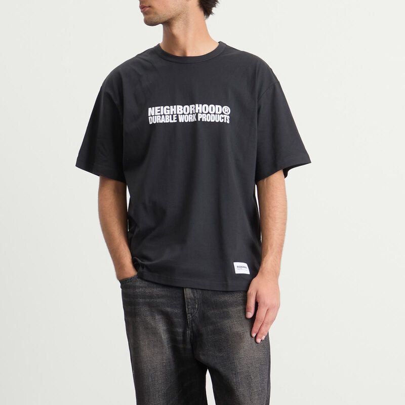 ネイバーフッド メンズ トップス Tシャツ ロゴ Neighborhood Sheltech Logo TShirt Black ブラック