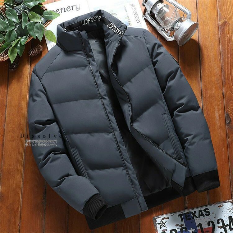 中綿コート メンズ 防寒 ハイネック 中綿ジャケット キルティング
