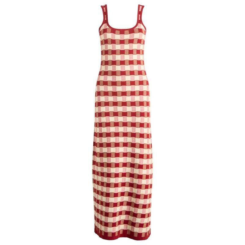 ハウスオブサニー レディース トップス ワンピース ミディ House of Sunny Picnic Hockney Midi Dress Red Check レッド