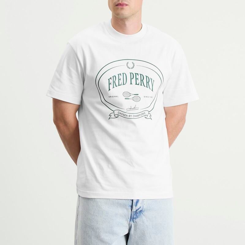 フレッドペリー メンズ トップス Tシャツ Fred Perry Chosen By Champions TShirt Snowhite ホワイト