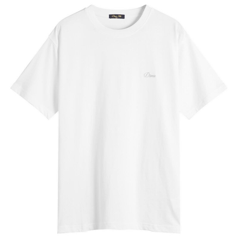 ダイム メンズ トップス Tシャツ ロゴ Dime Cursive Smallogo TShirt White ホワイト