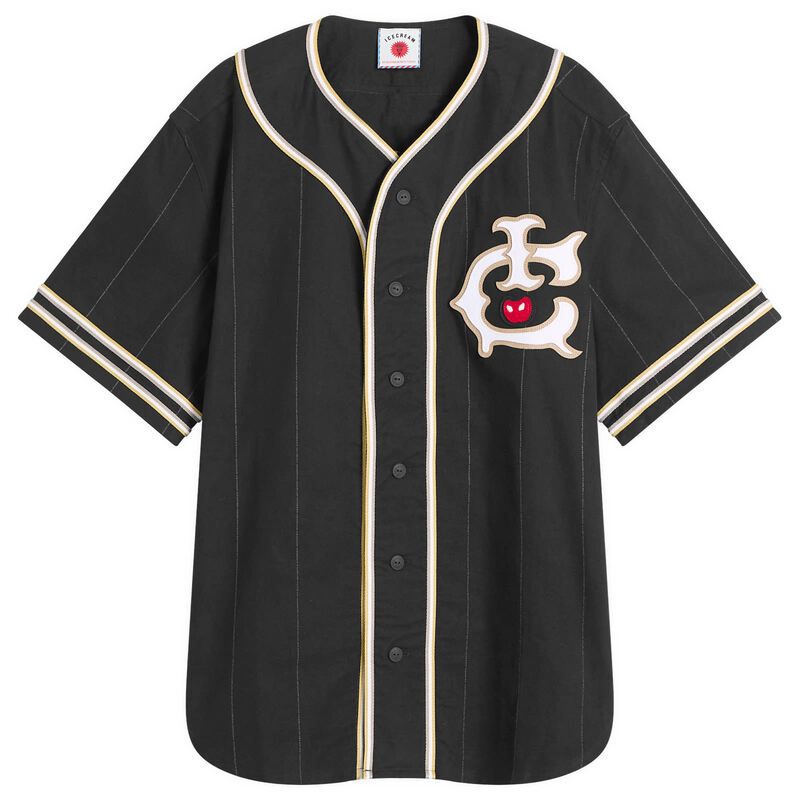 アイスクリーム メンズ トップス シャツ ジャージー ICECREAM IC Baseball Jersey Black ブラック
