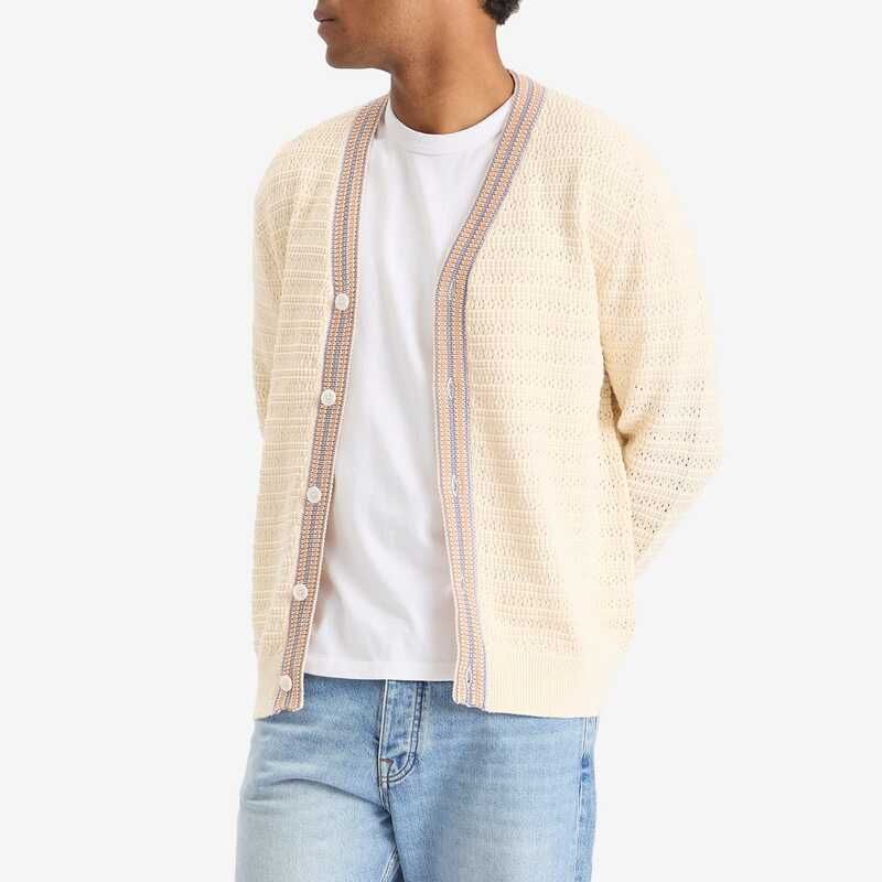 NN 07 メンズ アウター カーディガン ニット Josh Textured Knit Cardigan Ivory アイボリー