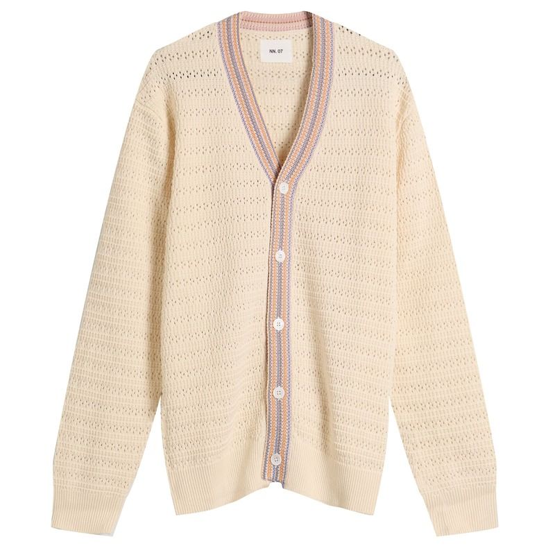 NN 07 メンズ アウター カーディガン ニット Josh Textured Knit Cardigan Ivory アイボリー
