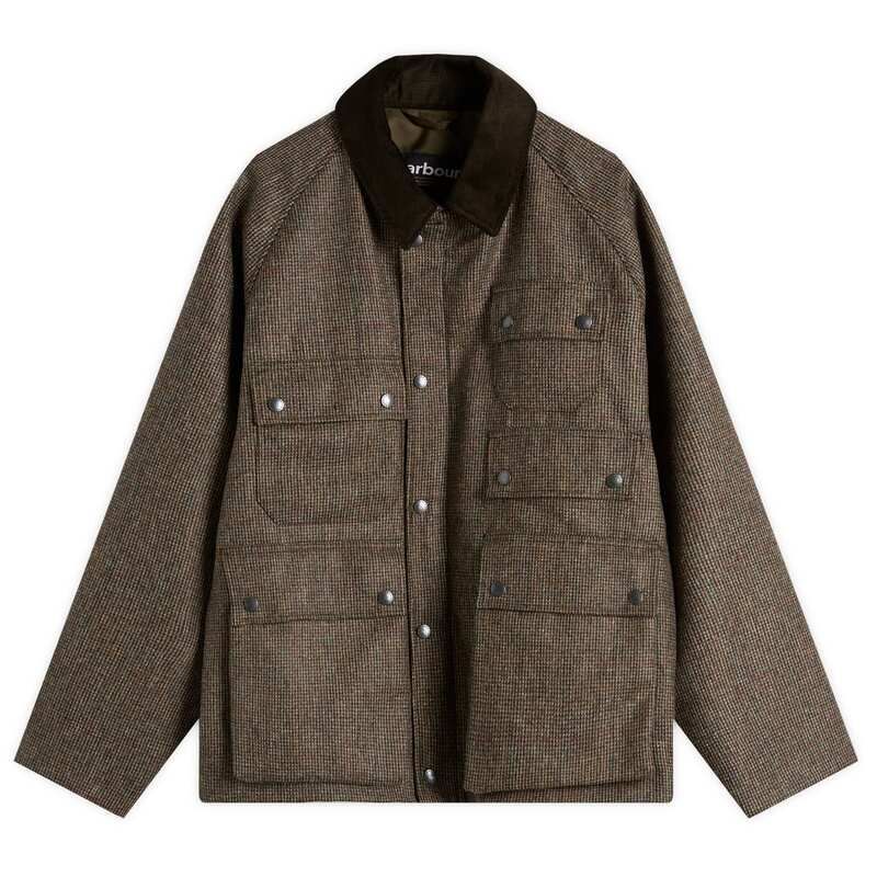 バブアー メンズ アウター ジャケット ブルゾン ウール Barbour Heritage Editor Wool Jacket Olive Check オリーブ