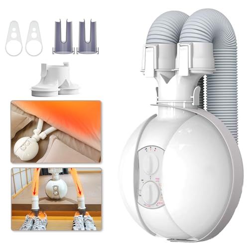 evove 布団乾燥機 ふとん乾燥機 小型 2026年増強版 PL保険付き ダブル送風ホース 布団 靴2組対応 あたため ダニ退治 速暖 速乾 時短乾燥 簡単操作 除湿 消臭 ダニ対策 梅雨対策 花粉対策 衣類乾燥 靴乾燥 マット不要 コン