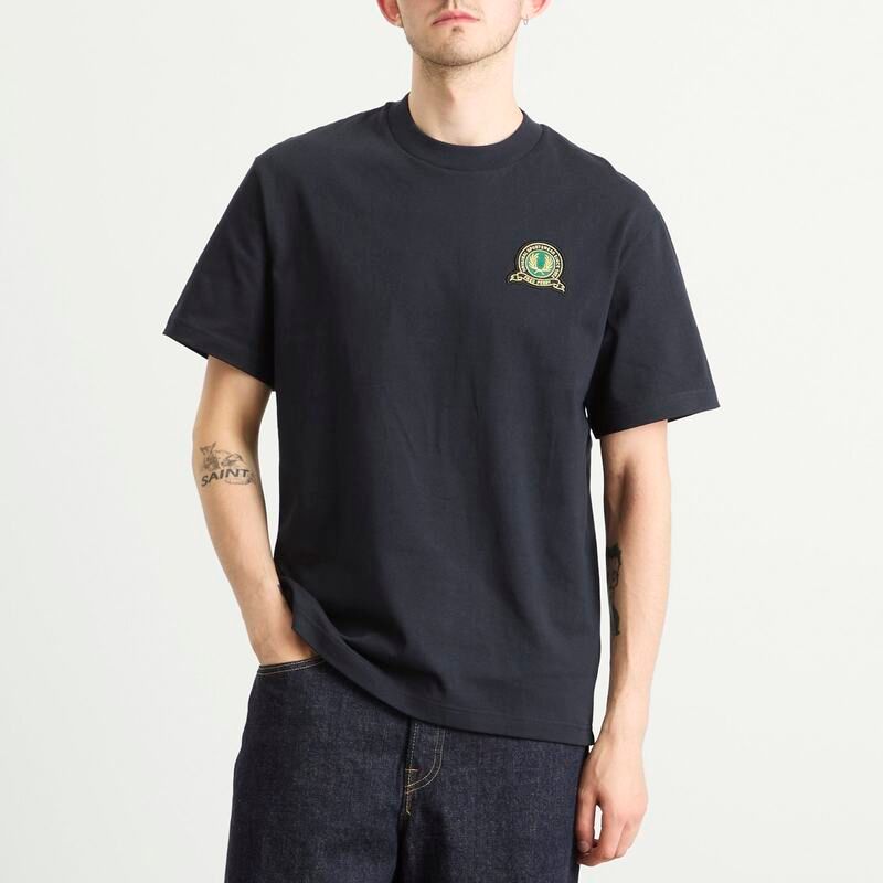フレッドペリー メンズ トップス Tシャツ Fred Perry Tennis Badge TShirt Navy ネイビー