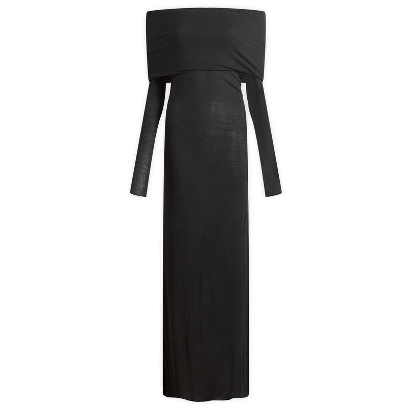 スキムズ レディース トップス ワンピース シアー SKIMSheer Modal Off Shoulder Long Dress Onyx