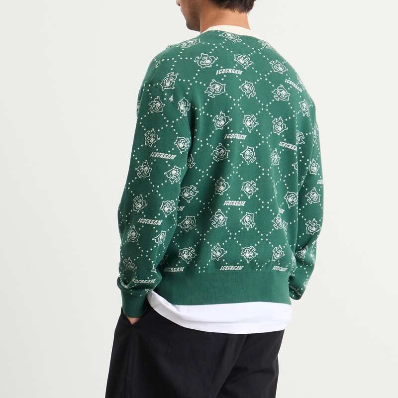  アイスクリーム メンズ アウター カーディガン ニット ICECREAMonogram Knit Cardigan Green グリーン エアインパクト 穴あけ工具セット その他 研磨機