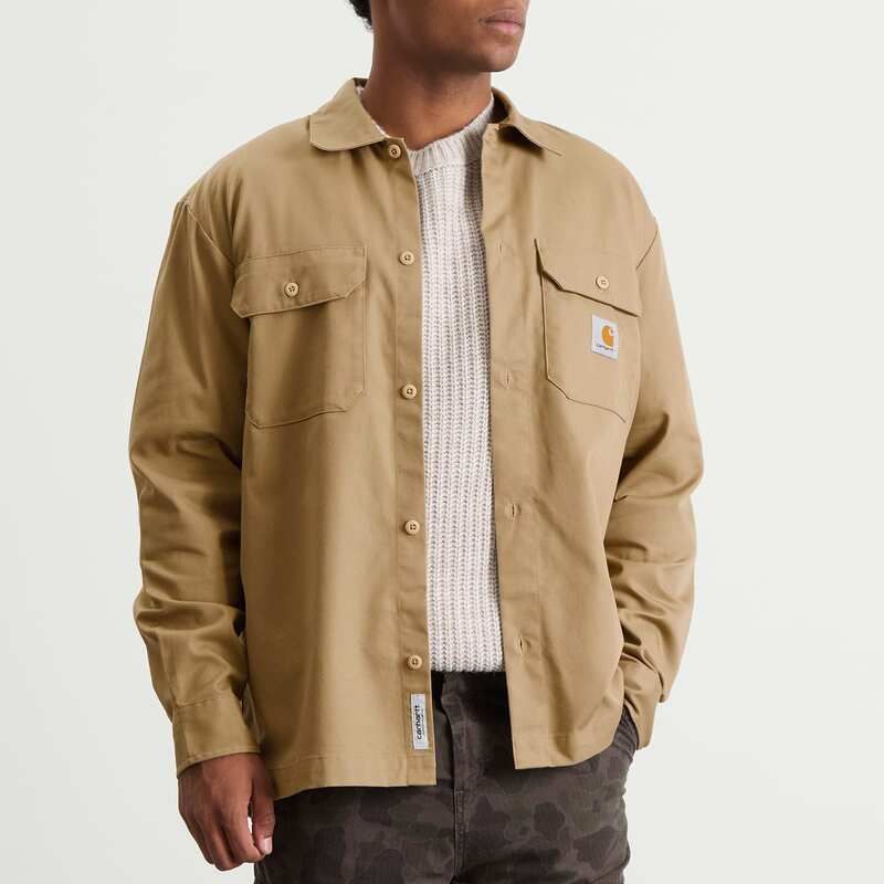 カーハート メンズ トップス シャツ Carhartt WIP Craft Overshirt Leather シャツ ウェア サッカー フットサル