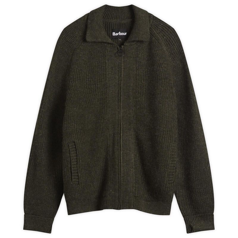 バブアー メンズ アウター カーディガン Barbour Heritage Garthman Zip Cardigan Olive Ink オリーブ