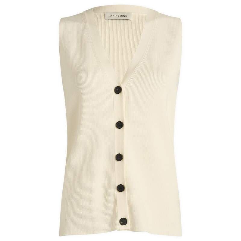 アニービン レディース アウター ニット セーター ベスト Anine Bing Lawrence Knit Vest Ivory アイボリー