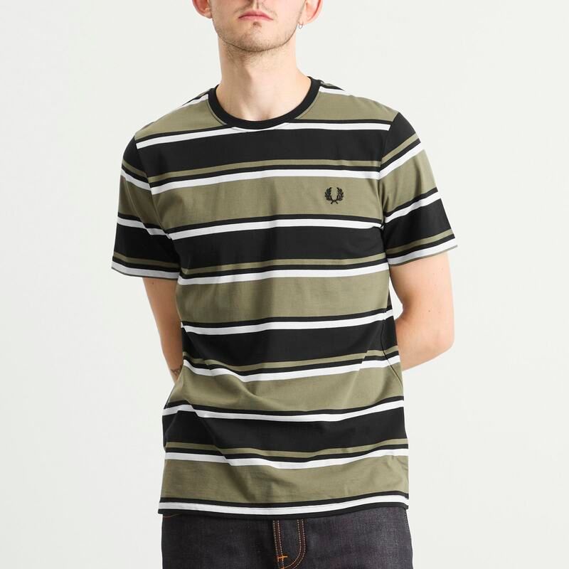 フレッドペリー メンズ トップス Tシャツ Fred Perry B Striped TShirt Black ブラック