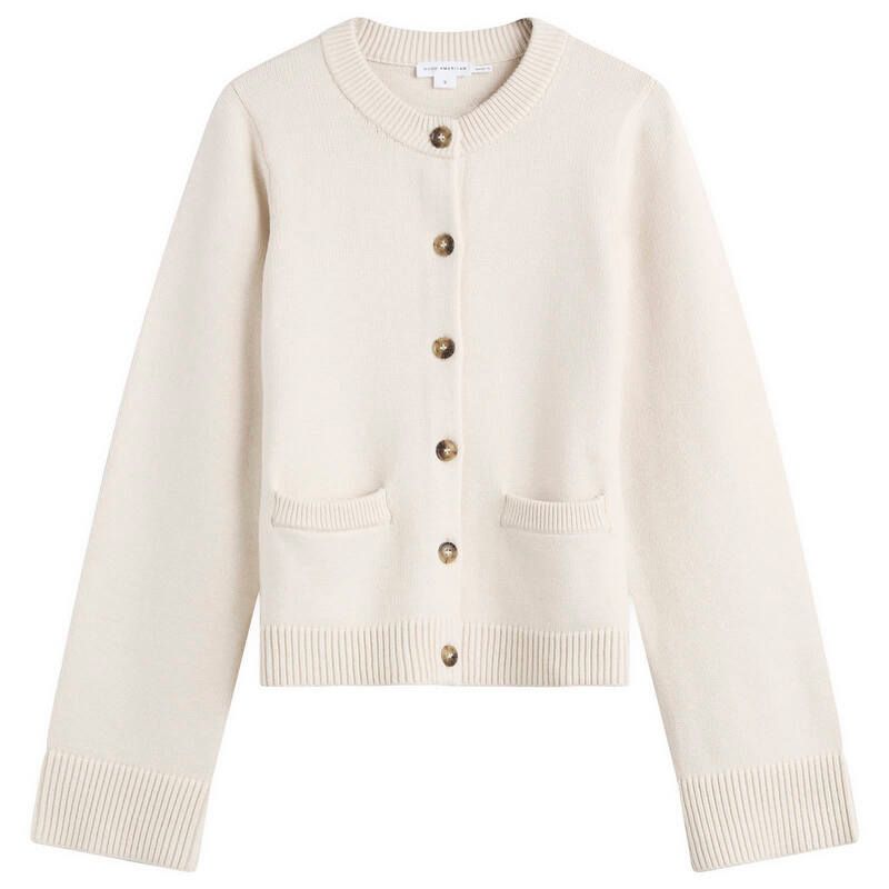 グッドアメリカン レディース アウター カーディガン ニット Good American Button Front Knit Cardigan Vanilla