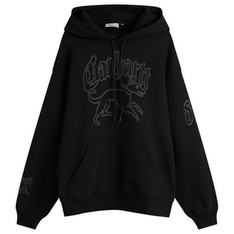 カーハート メンズ アウター パーカー スウェット Carhartt WIP Hooded Hackwork Sweat Black Wall ブラック