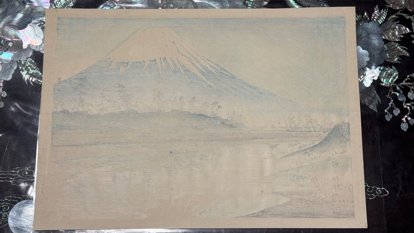 真作 彩色 木版画 徳力富吉郎 富士三十六景ノ内 田子ノ浦