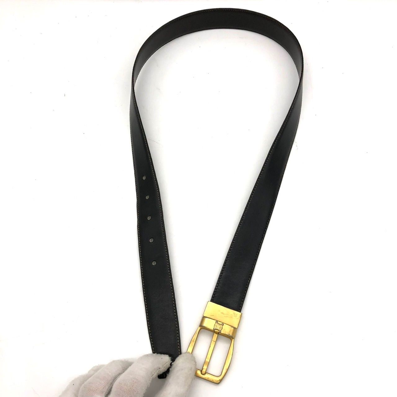 希少】セリーヌ CELINE ベルト トリオンフ 馬車バックル 黒 ブラック