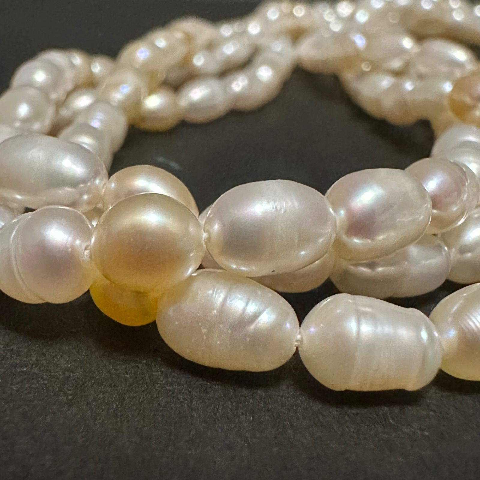 極美品 タサキ TASAKI 田崎 田崎真珠 ネックレス 淡水パール3連