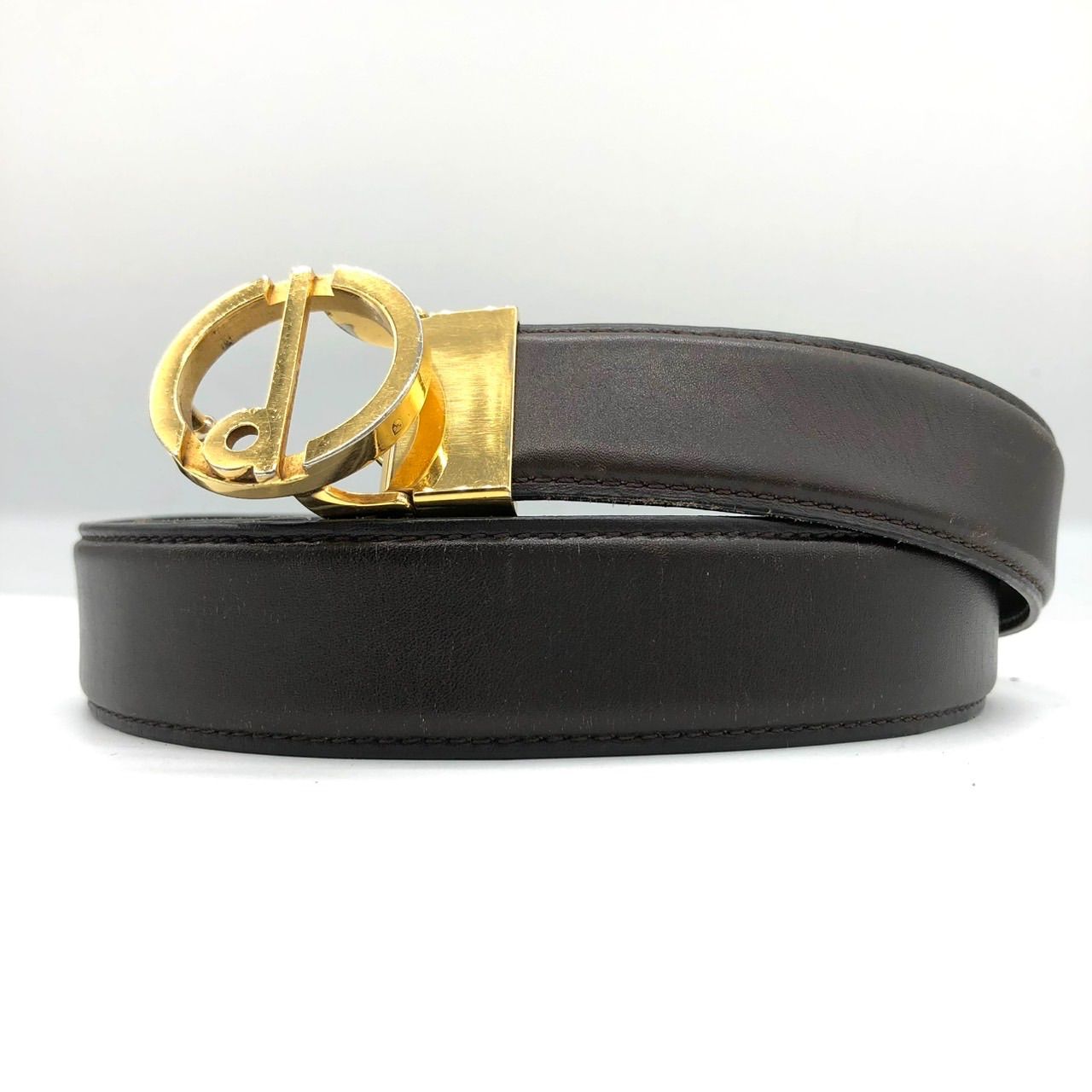 ダンヒル dunhill ベルト ブラウン 茶 ゴールド金具 レザー 103cm 本革
