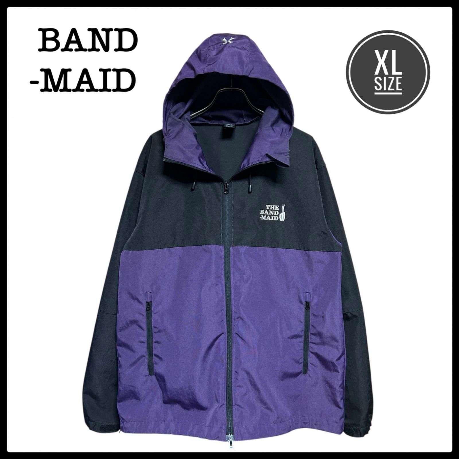 希少品 BAND-MAID バンドメイド マウンテン パーカー 紫 黒 オーバーサイズ XL