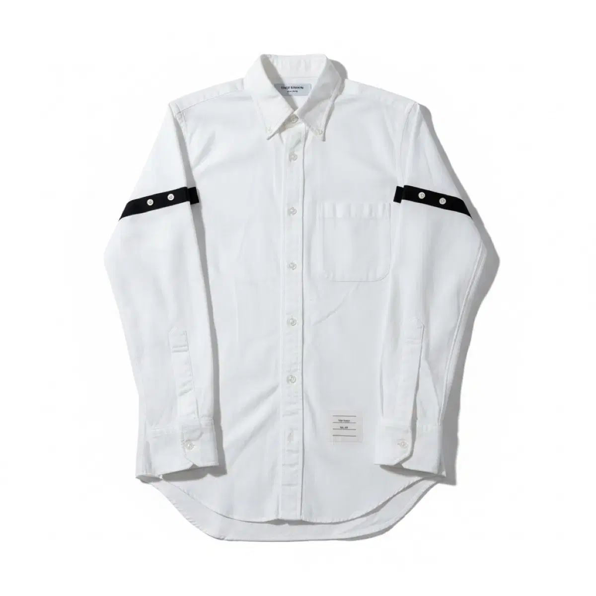 トム ブラウン 白 シャツ 黒 アームバンド 0