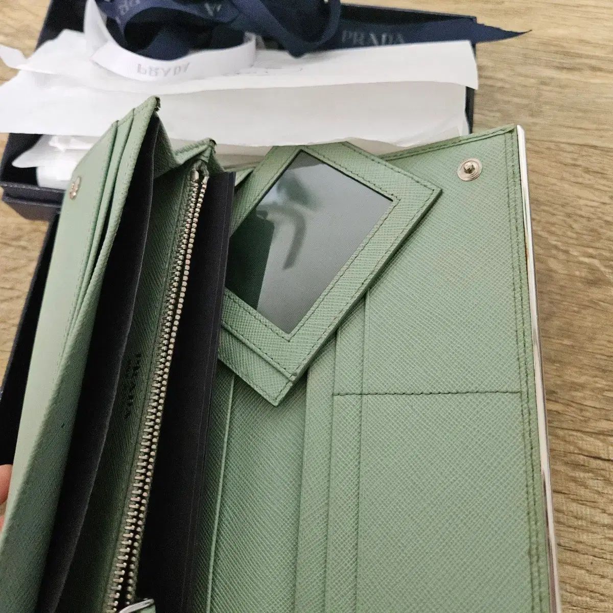  PRADA プラダ サフィアーノ 長財布 ミント フルセット 長財布 小物