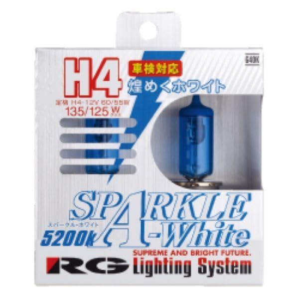 在庫処分 GEAR RACING ハロゲンバルブ スパークル ホワイト ギア 5200 K H 4 レーシング 入り G 40