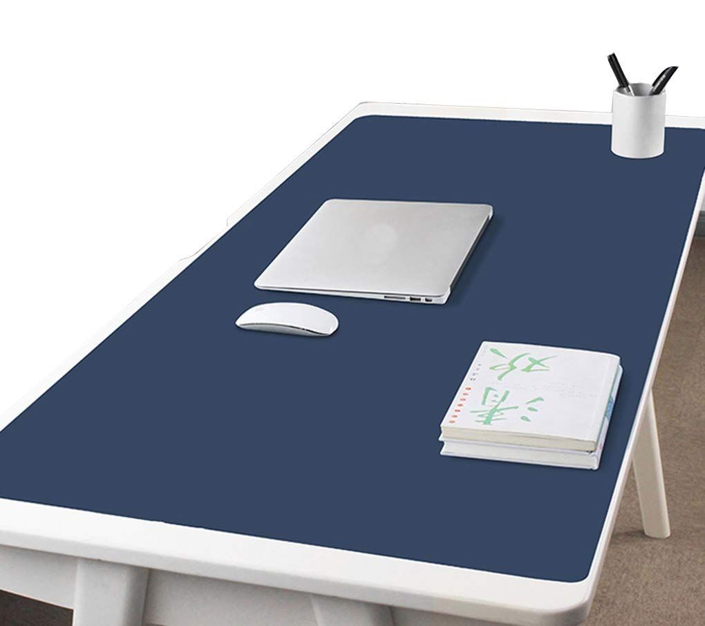 耐久性 防水 多機能 大型 ネイビー ノートパソコンマット パソコンマット 学習机 PC机 120 60 cm マウスマット デスクマット PUレザー オフィス用品