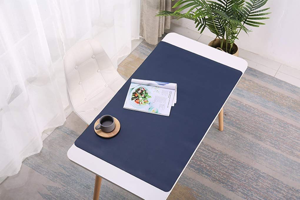 耐久性 防水 多機能 大型 ネイビー ノートパソコンマット パソコンマット 学習机 PC机 120 60 cm マウスマット デスクマット PUレザー オフィス用品