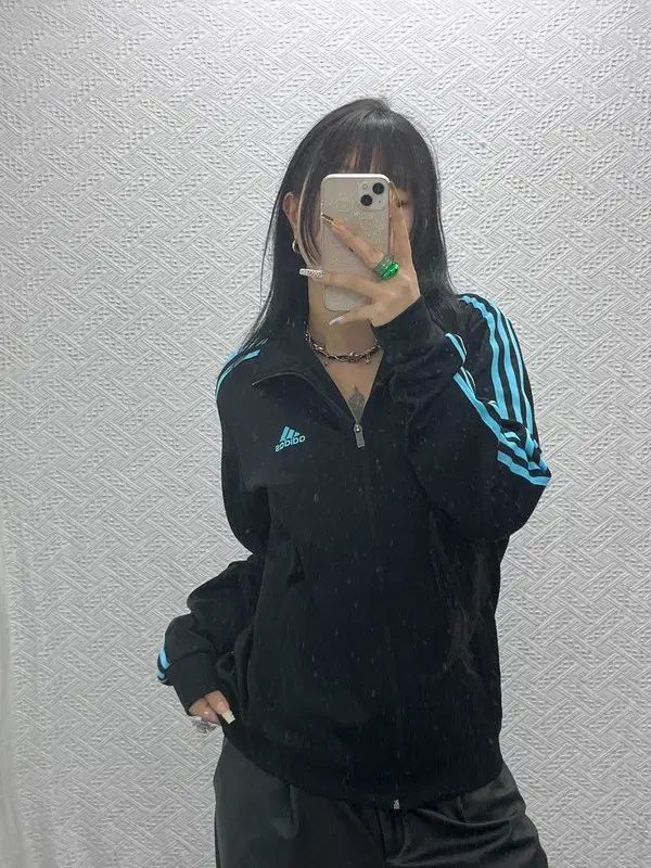 アディダス Y 2 K 必須アイテム スカイブルー トラックジャージ ジップアップ ジャージ 105 C 08009