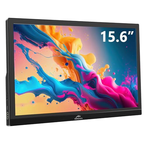 モバイルモニター 15 6インチ Kenowa FHD 1920 1080 解像度 60 Hz 5 ms 薄型 Type C 標準HDMIポート スピーカー内蔵 Computer Laptop Raspberry pi Windows 7 8 10など