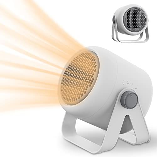 Gegizun 電気ファンヒーター 大風量 省エネ セラミックヒーター 電気ストーブ小型 冬新型 3秒速暖 広範囲送風 55°首振り 3段階温度切替 高温 中温 自然風 足元 暖房器具 卓上 立体送風 温風 デスク 静音 過熱保護 冬夏兼用 防寒対e