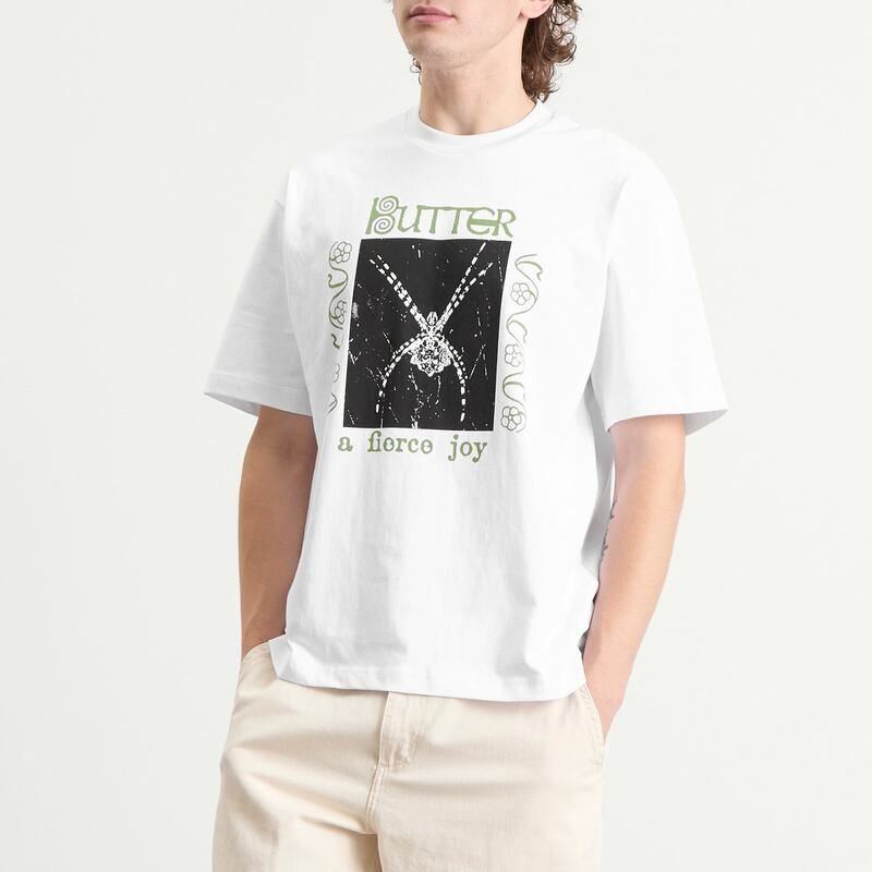 バターグッズ メンズ トップス Tシャツ Butter Goods Fierce Joy TShirt White ホワイト