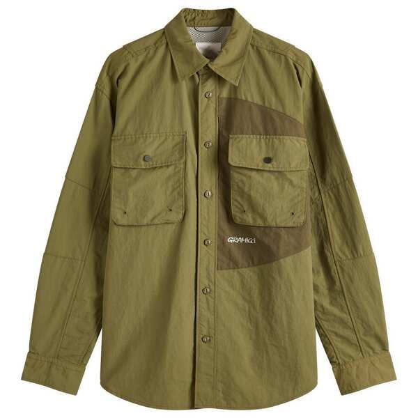 グラミチ メンズ トップス シャツ ナイロン Gramicci Nylon Brentwood Shirt Olive オリーブ