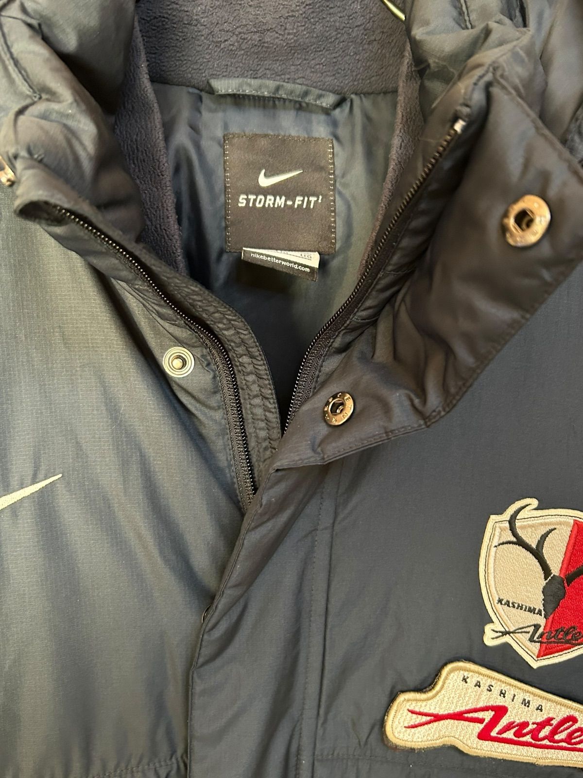 XXL 鹿島アントラーズ × ナイキ 中綿 ベンチコート フード着脱可 中綿