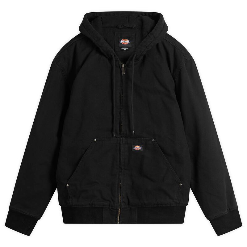 ディッキーズ メンズ アウター ジャケット ブルゾン Dickies Hilham Hooded Canvas Jacket Black ブラック